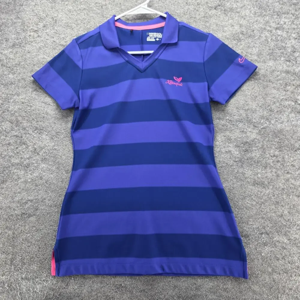 Nike Golf Polo Shirt Womens Small Purple Blue Dri-FIT Tour Performance Kaanapali